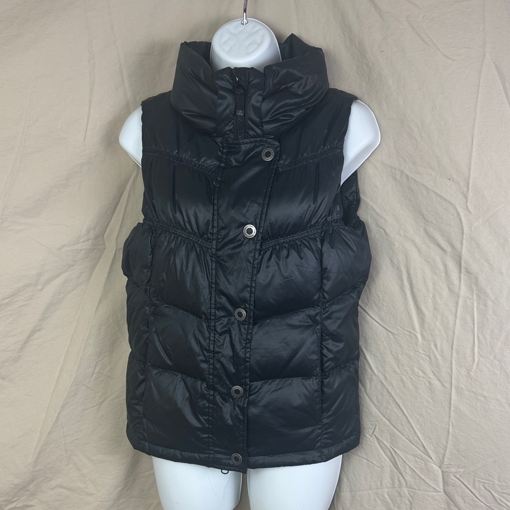 Prana women’s Molly down filled full zip puffer vest size xs black